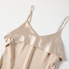 River Nymph | Beige Pure Silk Slip Dress | Knee Length with Adjustable Straps | 22 Momme | Float Collection