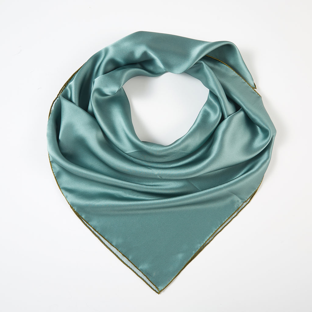 Olive Tree Pure Silk Scarf | Sage Green, Olive Green, Olive Purple | Small Head Scarf or Large Square Shawl | Solid Colour Collection