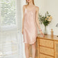 River Nymph | Baby Pink Pure Silk Slip Dress | Knee Length with Adjustable Straps | 22 Momme | Float Collection