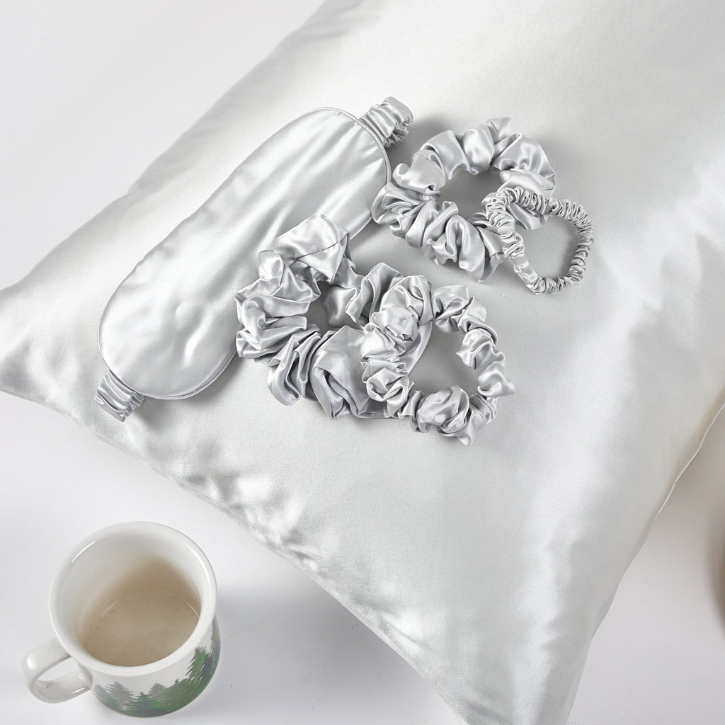 Silver Grey Pure Mulberry Silk Pillowcase | Standard, Queen & King | 22 Momme | Float Collection