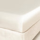 Ivory Pure Mulberry Silk Seamless Flat Sheet, Fitted Sheet and Duvet | Full, Queen, King, California King and 4-Piece Set | 22 Momme | Float Collection