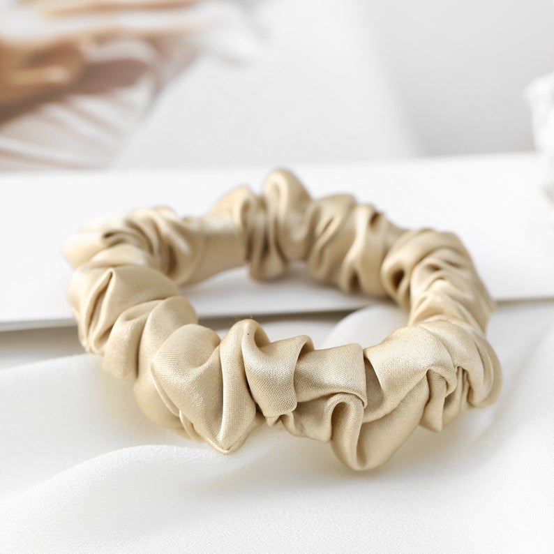 Extra Dense Pure Mulberry Silk Scrunchie | 0.8 inch | 30 Momme | Drape Collection