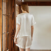 Pearl White Pure Mulberry Silk Shorts | High-Waisted | 19 Momme | Soar Collection