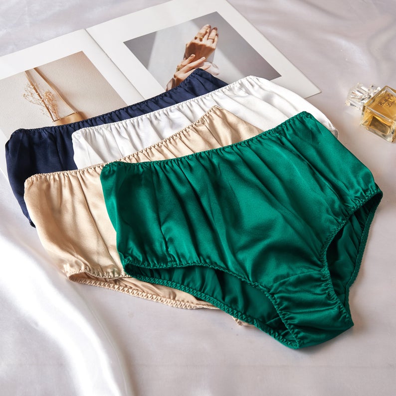 Emerald Green Pure Mulberry Silk French Cut Panties | High Waist | 22 Momme | Float Collection
