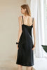 Rebirth of Venus | Black Silk Cowl Neck Slip Dress | Midi Dress with Adjustable Straps | 22 Momme | Float Collection