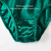 Emerald Green Pure Mulberry Silk Bikini Panties | Mid Waist | 22 Momme | Float Collection
