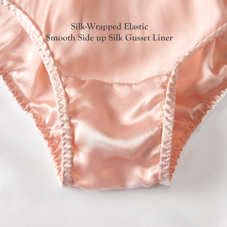 Baby Pink Pure Mulberry Silk Bikini Panties | Mid Waist | 22 Momme | Float Collection