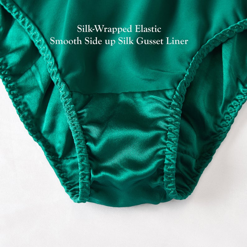 Emerald Green Pure Mulberry Silk French Cut Panties | High Waist | 22 Momme | Float Collection