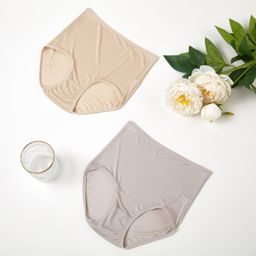 Knitted Silk High Rise French Cut Pantie | Bourbon Milk Punch | Shimmer Collection