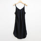 River Nymph | Black Pure Silk Slip Dress | Knee Length with Adjustable Straps | 22 Momme | Float Collection