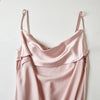 Rebirth of Venus | Baby Pink Silk Cowl Neck Slip Dress | Midi Dress with Adjustable Straps | 22 Momme | Float Collection