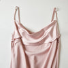 Rebirth of Venus | Baby Pink Silk Cowl Neck Slip Dress | Midi Dress with Adjustable Straps | 22 Momme | Float Collection