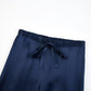 Navy Pure Silk Unisex Long Sleeve Pajama Set