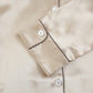 Beige Pure Silk Unisex Long Sleeve Pajama Set