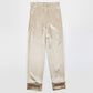 Beige Pure Silk Unisex Long Sleeve Pajama Set