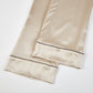 Beige Pure Silk Unisex Long Sleeve Pajama Set