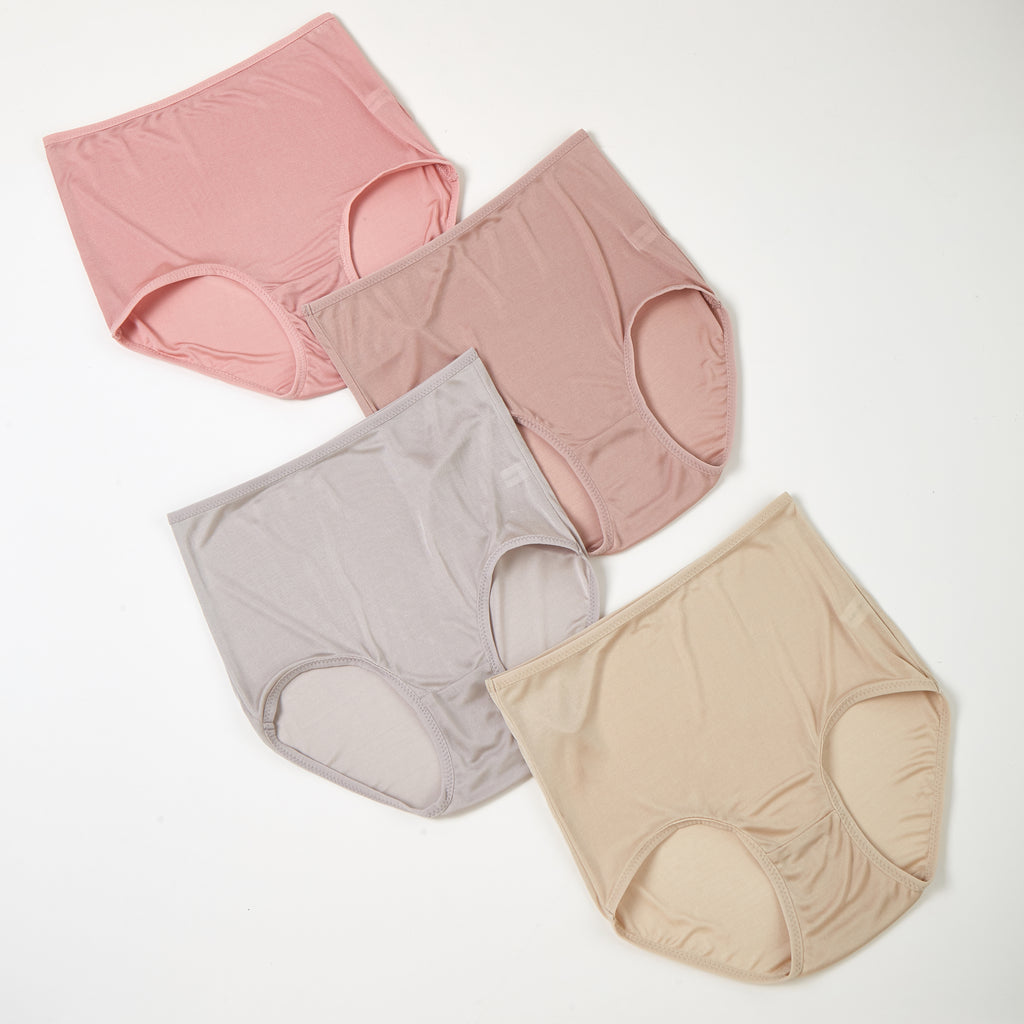 Set of 4 Knitted Silk High Rise French Cut Pantie | Shimmer Collection