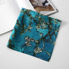 Sample: Almond Blossoms by Van Gogh Handmade Oil Painting Square Silk Scarf / 12 momme silk charmeuse