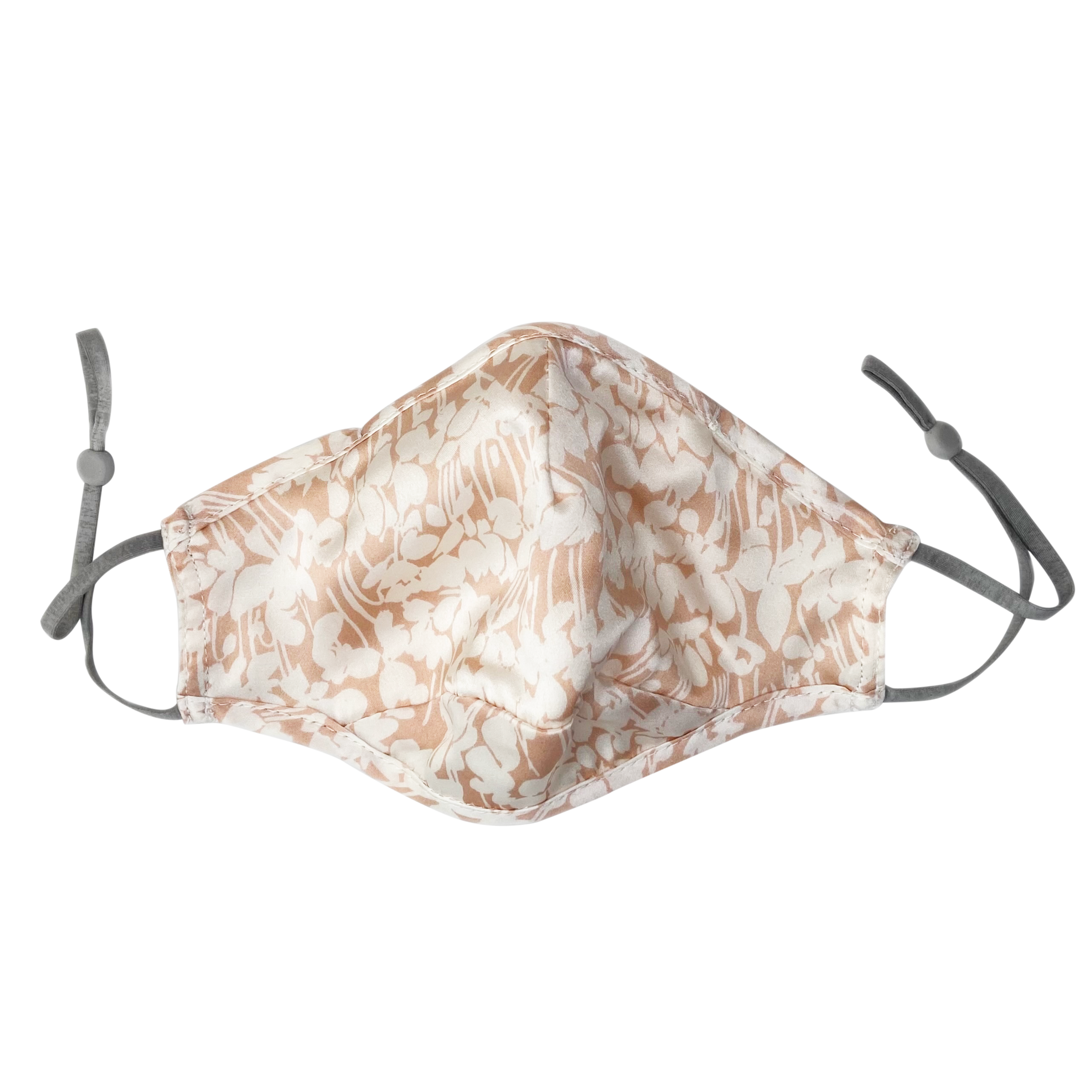 Triple Layer 100% Mulberry Silk Face Mask: Apricot Tree - Floral Pattern Silk