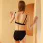 Knitted Silk Mid Rise French Cut Panties | Black Vodka | Shimmer Collection