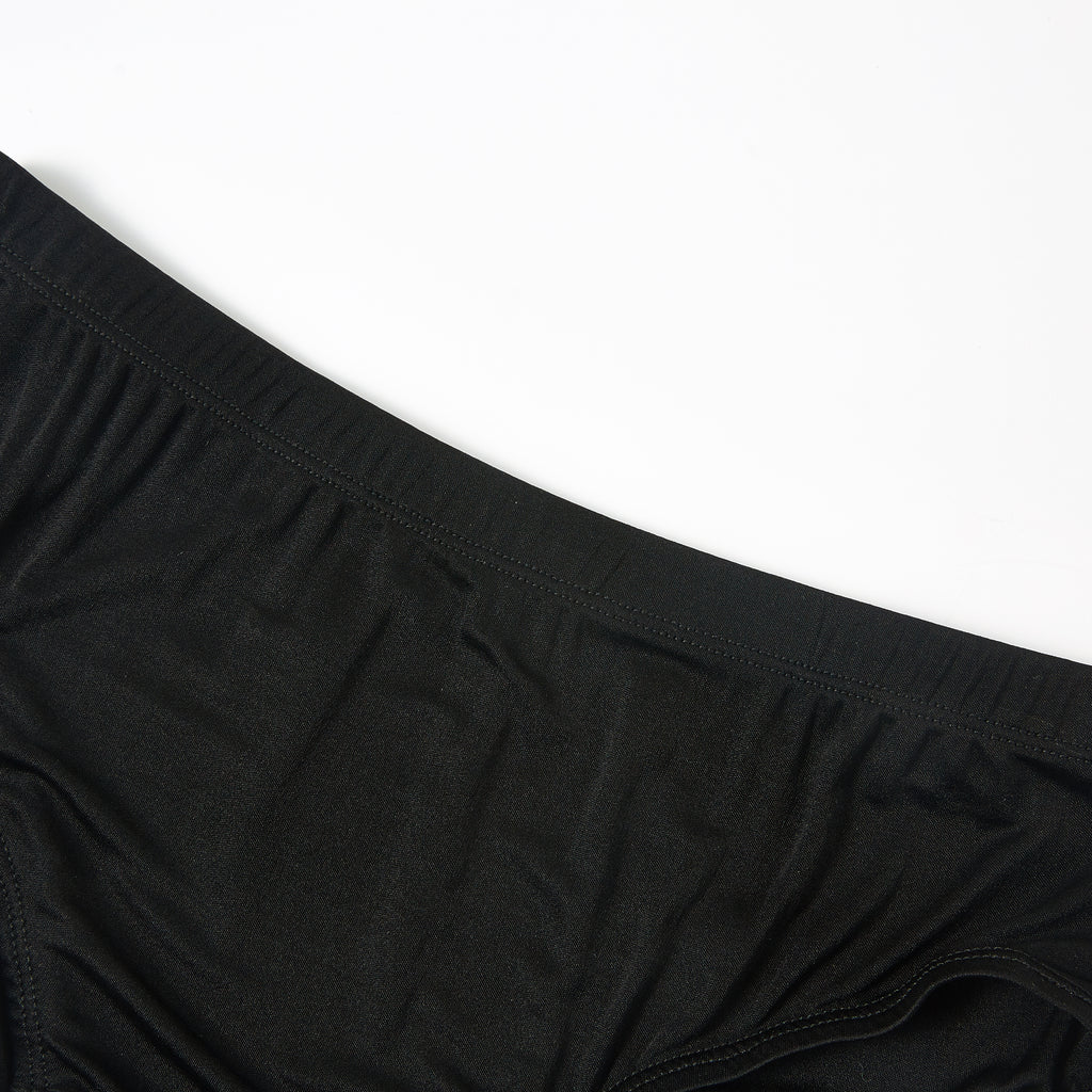 Knitted Silk Mid Rise French Cut Pantie | Black Vodka | Shimmer Collection