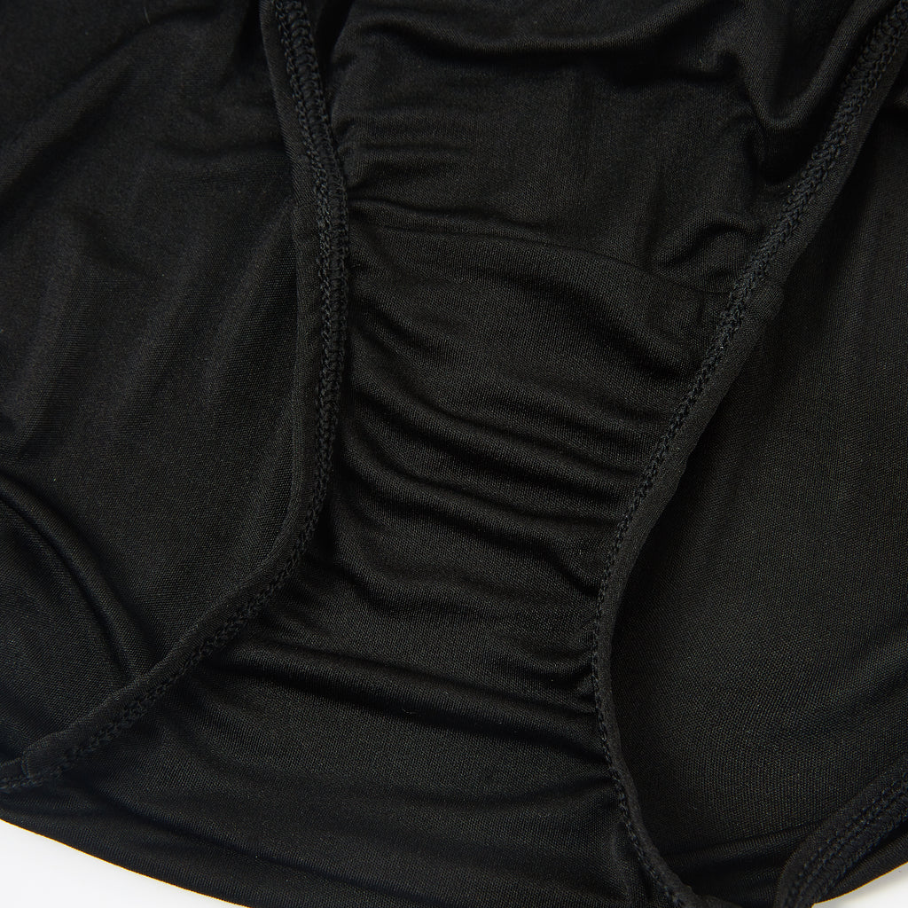 Knitted Silk Mid Rise French Cut Pantie | Black Vodka | Shimmer Collection