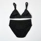 Knitted Silk Mid Rise French Cut Panties | Black Vodka | Shimmer Collection
