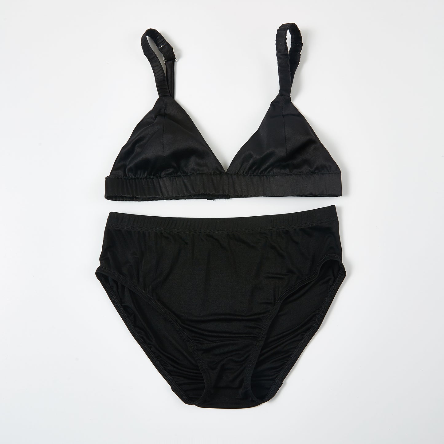 Knitted Silk Mid Rise French Cut Panties | Black Vodka | Shimmer Collection