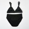 Knitted Silk Mid Rise French Cut Pantie | Black Vodka | Shimmer Collection