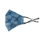 Blue Hydrangeas | Two Silk One Cotton Triple Layer Face Mask | Mulberry Silk | Insert Pocket, PM 2.5 Filter & Nose Wire