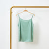 Jade Green Pure Mulberry Silk Camisole with Adjustable Straps | Relaxed Fit | 19 Momme | Soar Collection