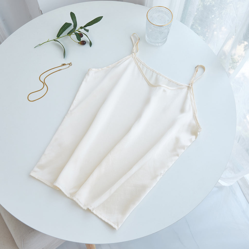 Cream Pure Mulberry Silk Camisole and Shorts Set | 19 Momme | Soar Collection