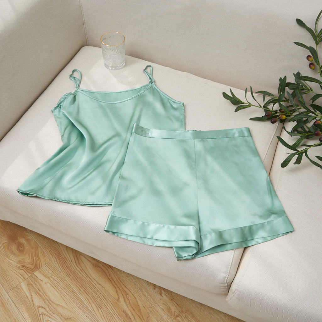 Jade Green Pure Mulberry Silk Camisole with Adjustable Straps | Relaxed Fit | 19 Momme | Soar Collection