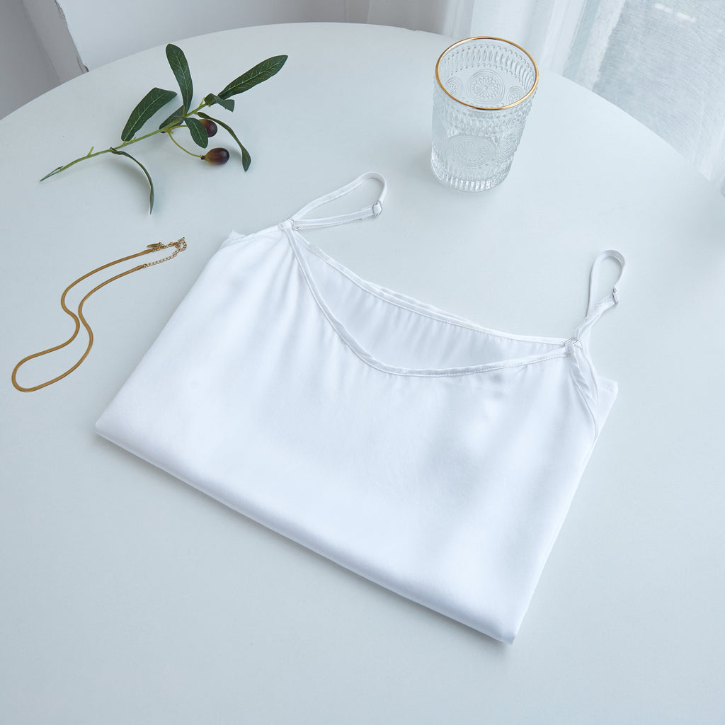Pearl White Pure Mulberry Silk Camisole and Shorts Set | 19 Momme | Soar Collection