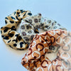 Pure Mulberry Silk French Scrunchie | Classic Cheetah | 2 inch | 21 Momme | Brush Collection