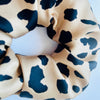 Pure Mulberry Silk French Scrunchie | Classic Cheetah | 2 inch | 21 Momme | Brush Collection