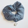 Pure Mulberry Silk French Scrunchie | Côte d'Azur | Check Print | 2 inch | 20 Momme | Brush Collection