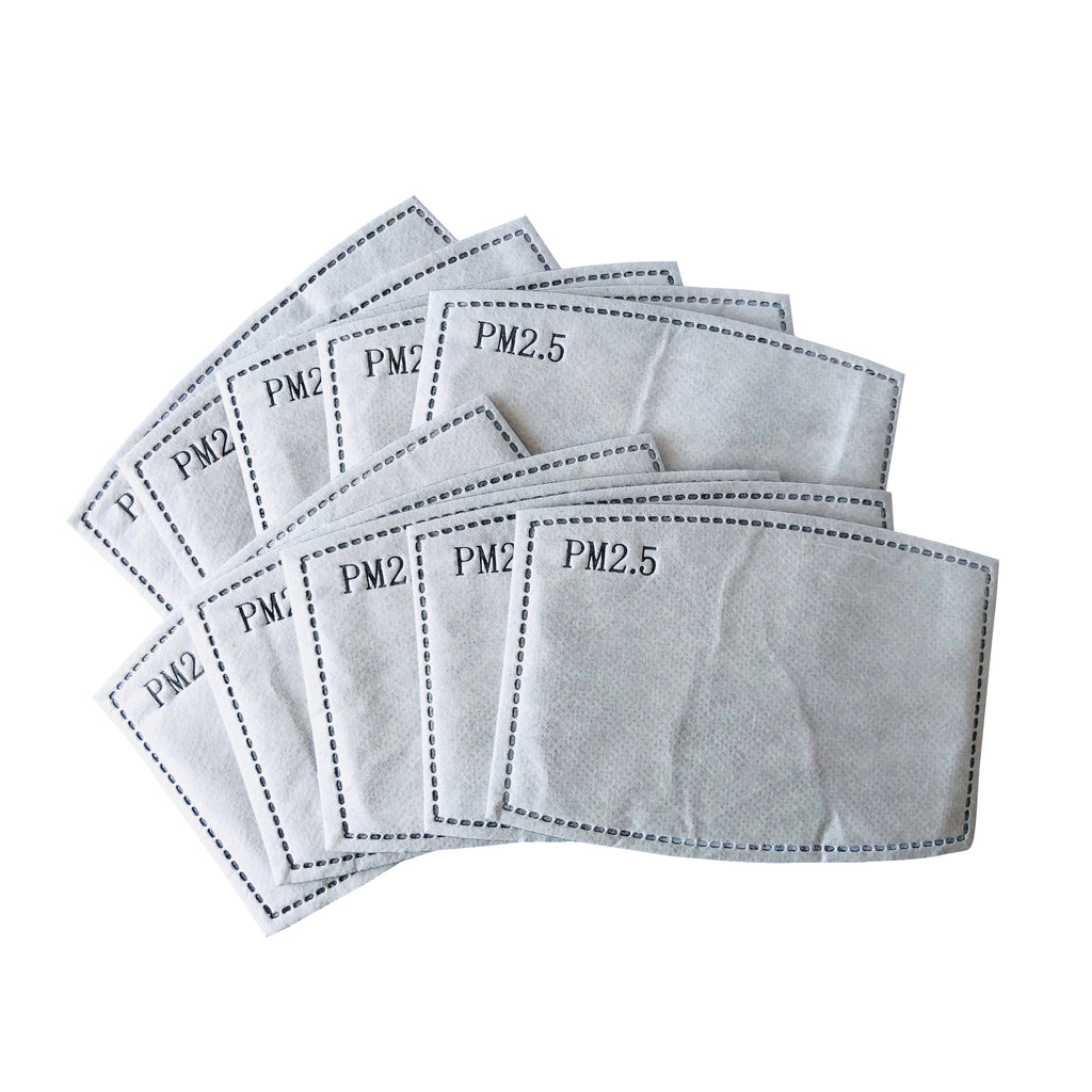 Six Layered PM 2.5 Insert for Face Masks with Pockets: Set of 10