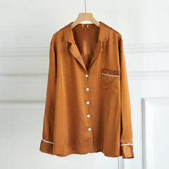 Custom Pure Silk Long Sleeve Pajama Blouse | Fela | 22 Momme Silk Charmeuse