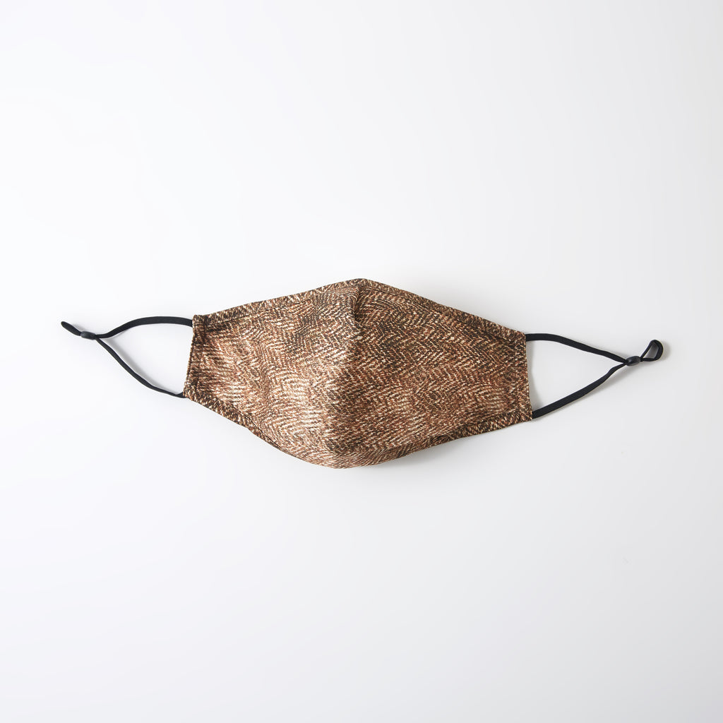 Herringbone: Triple Layer Silk Blend and 100% Mulberry Unisex Face Mask | Insert Pocket, PM 2.5 Filter & Nose Wire