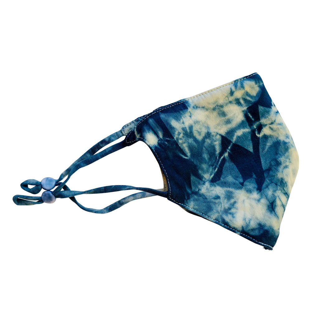 Plant Tie Dye Double Layer Silk Charmeuse Face Mask