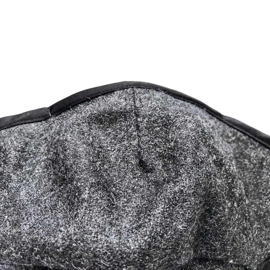 Triple Layer Wool and Silk Unisex Face Mask: The First Snow - Grey Wool with Silver Sparkles