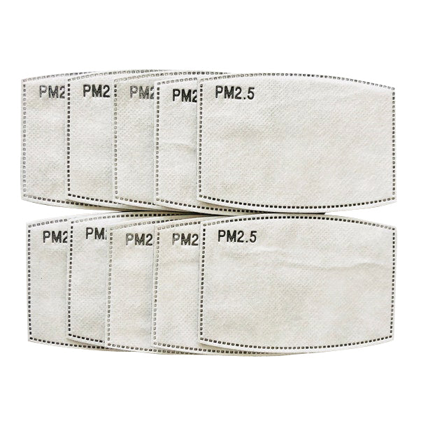 Kids Five Layered PM 2.5 Insert for Face Masks with Pockets: Set of 10