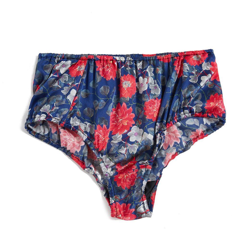 Flower Market | Pure Silk High Rise French Cut Pantie | Brush Collection