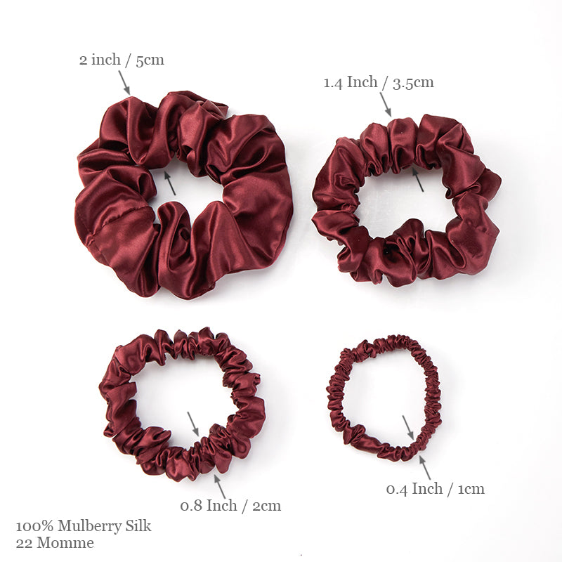 Custom Silk Scrunchie | Set of 10 | 22 Momme Pure Mulberry Silk | French, Regular, Mini or Skinny Bridal Scrunchies | Float Collection