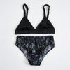 Olive Branches | Pure Silk Mid Rise Bikini | Brush Collection