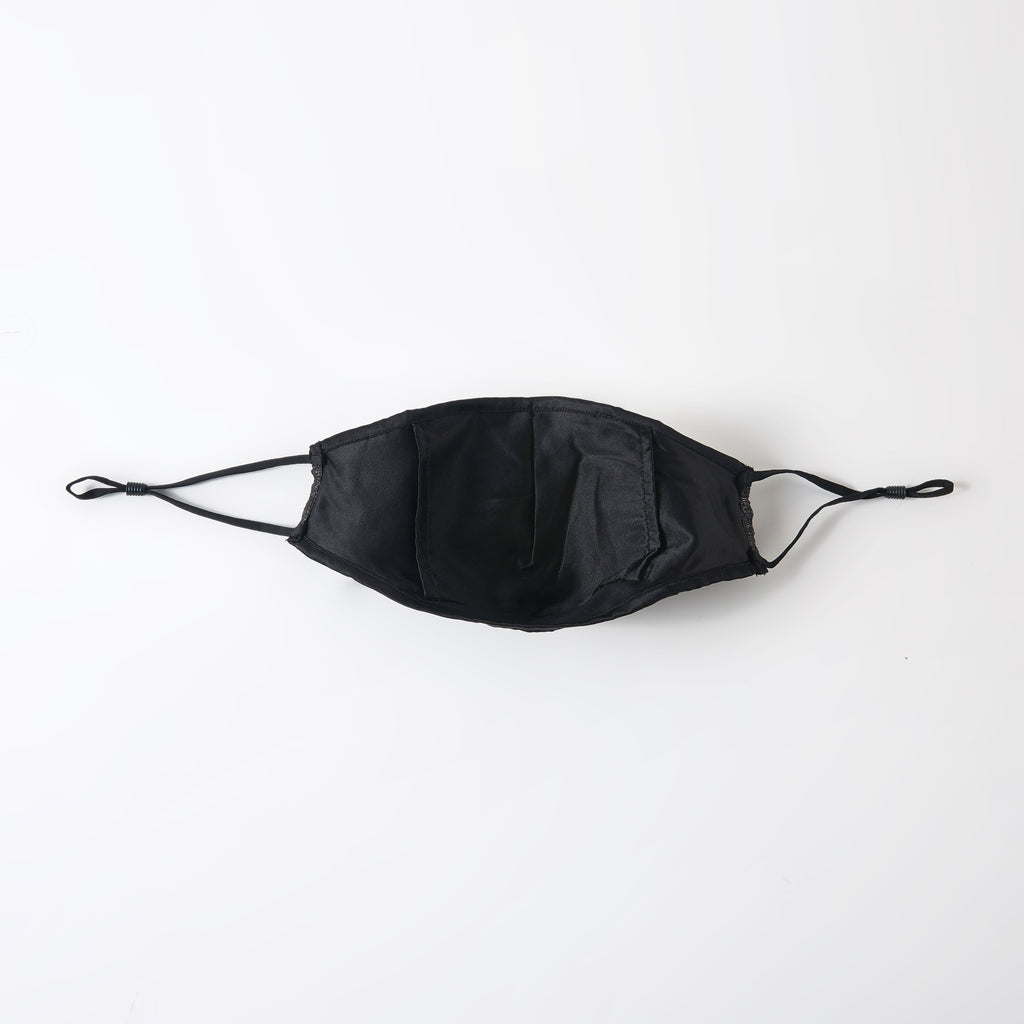 Prismatic Black: Two Silk One Cotton Unisex Face Mask | Mulberry Silk | Insert Pocket, PM 2.5 Filter & Nose Wire