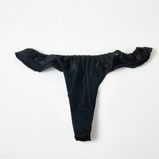 Custom Made Pure Mulberry Silk T-String Panties | Mid Waist Thong | 19 Momme | Float Collection