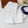 Pearl White Pure Mulberry Silk Top and Shorts Set | Soar Collection