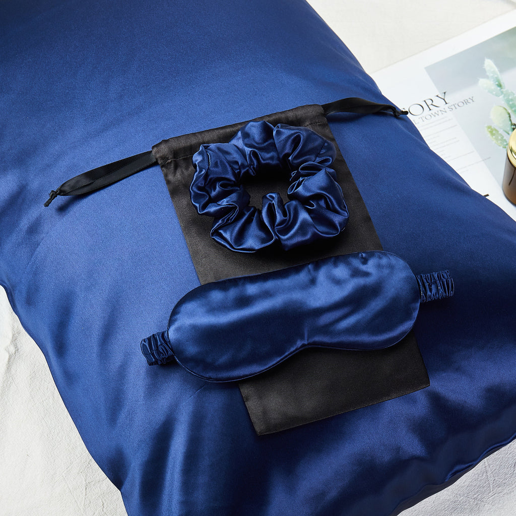 Corporate Giftset A: Pure Mulberry Silk Pillowcase, Eye Mask and Scrunchies | 100 sets and above